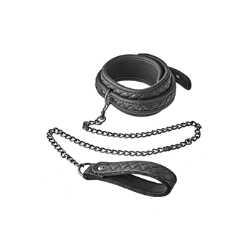 Luxury Fetish - Halsband met riem (Zwart)